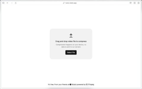 「Rotato Compress」免费在线视频压缩工具，基于FFmpeg