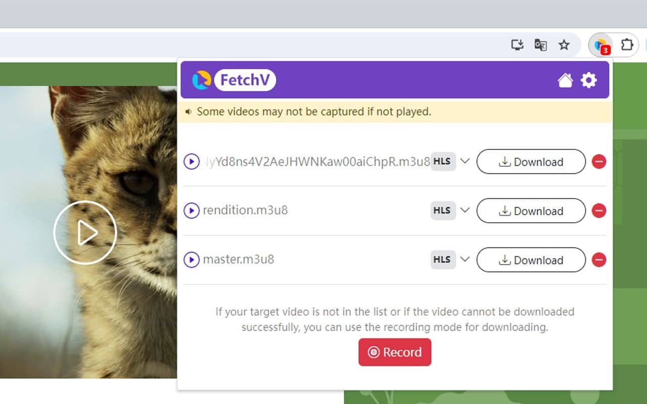 「FetchV」在线M3U8/HLS视频嗅探插件，还能下载 X Space 和直播音视频