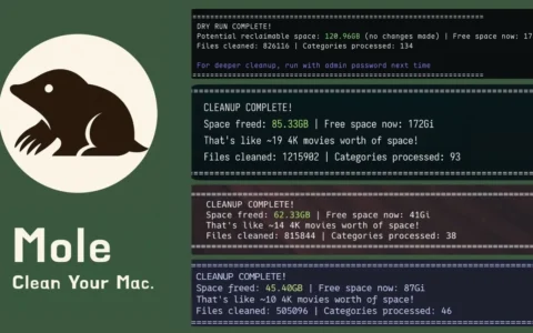 「Mole」Mac系统的轻量级全能终端清理优化神器