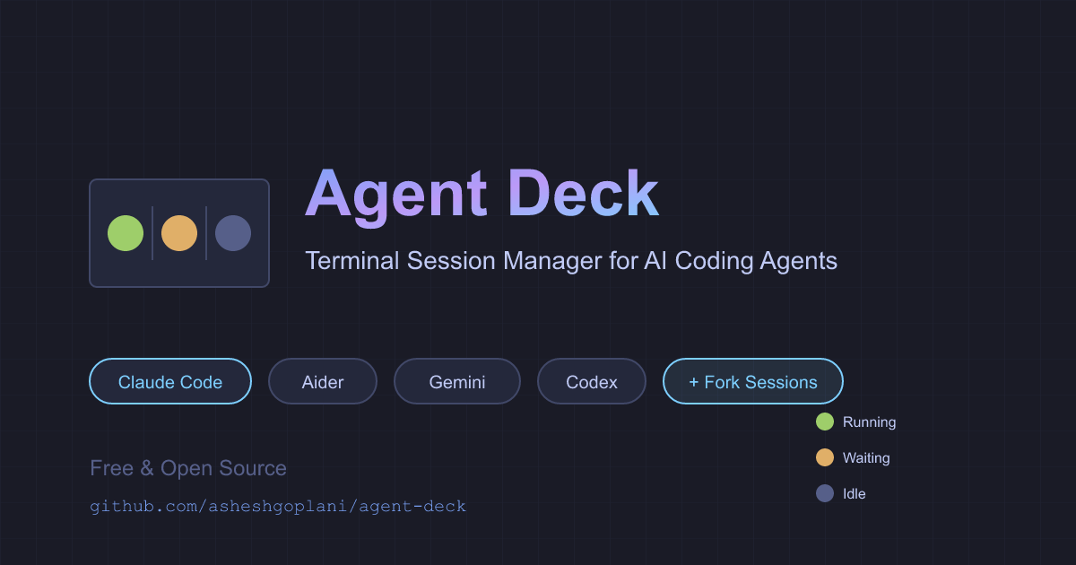 「Agent Deck」把 Claude、Codex、Gemini 等 AI Agent 会话收进一个终端指挥台