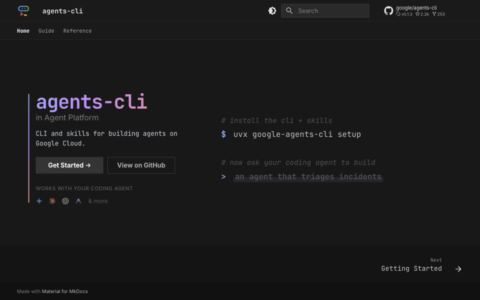 「agents-cli」Google 官方 Agent CLI：给 Coding Agent 装上构建云端智能体的技能包