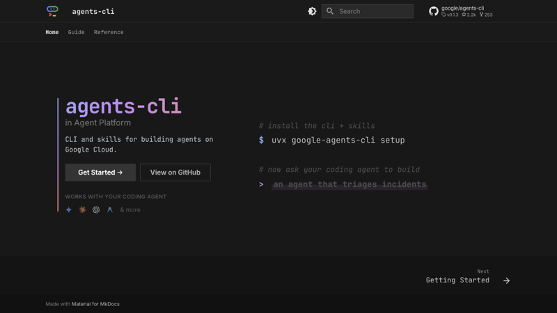 「agents-cli」Google 官方 Agent CLI：给 Coding Agent 装上构建云端智能体的技能包