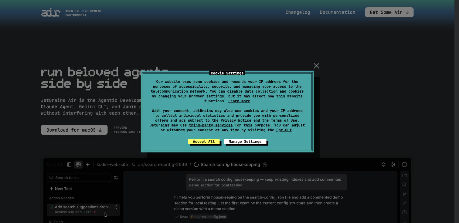 「JetBrains Air」Agentic Development Environment：让 Codex、Claude、Gemini CLI 和 Junie 并行跑任务