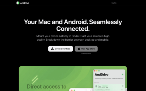 「AndDrive」把 Android 手机挂进 Mac Finder：文件管理、镜像和剪贴板同步一站搞定