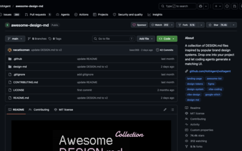 「Awesome DESIGN.md」给 AI Coding Agent 用的品牌设计系统合集