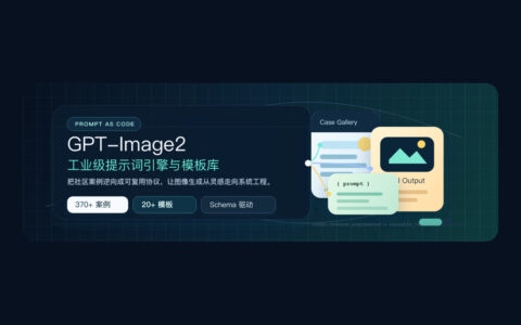 「awesome-gpt-image-2」GPT-Image2 提示词案例库：459 个反向工程案例和 20+ 工业模板