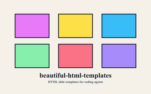 「beautiful-html-templates」给 Coding Agent 用的 34 套 HTML 幻灯片模板