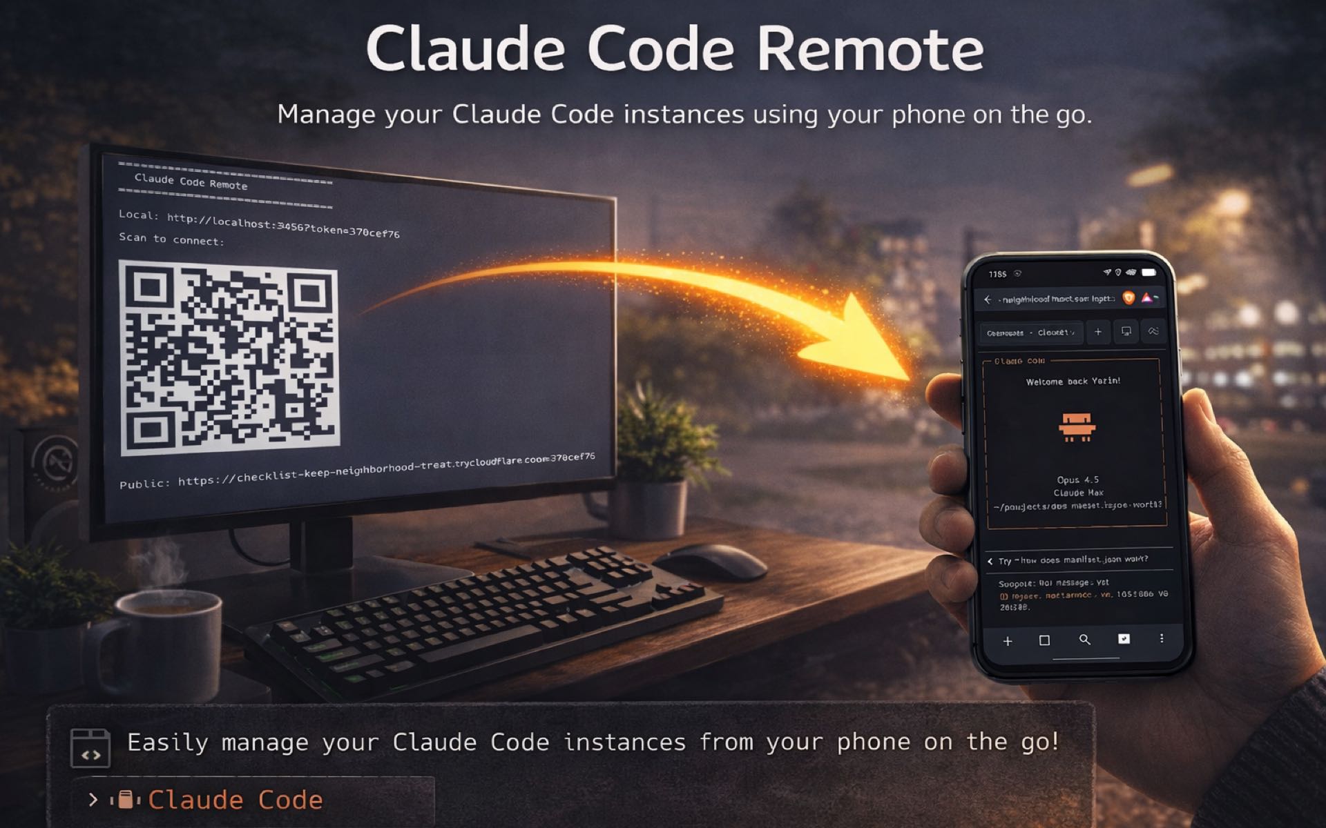 「Claude Code Remote」用手机远程接管 Claude Code 会话，扫码就能连