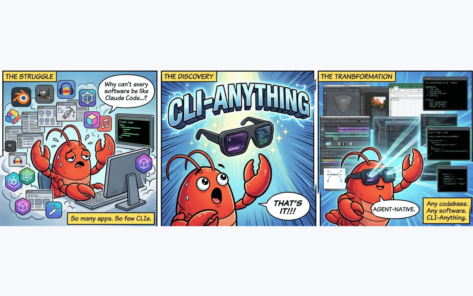 CLI-Anything 官方 teaser 图