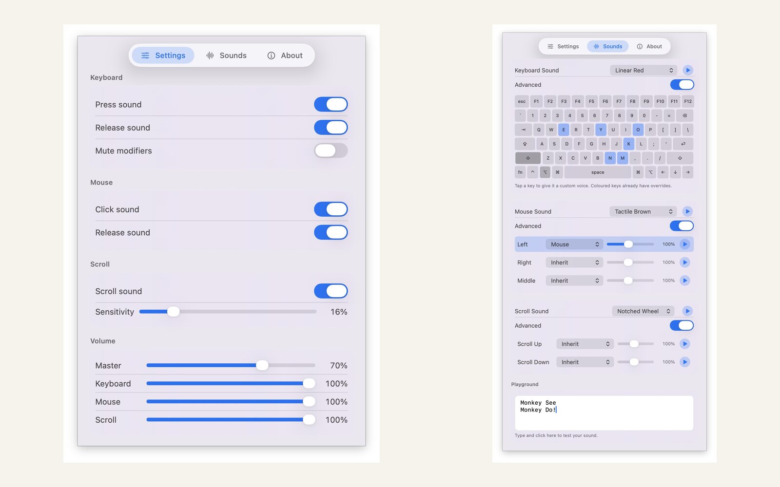 Clonk macOS 设置界面