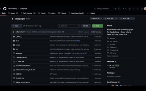 「CodeGraph」给 Claude Code 的本地代码知识图谱：减少工具调用和 Token 消耗