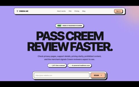 「Creem.me」提交 Creem.io 前先自查：隐私页、条款、客服、定价和违禁风险一次扫