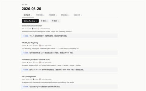 「DailyBrief」10 分钟搭起自己的 AI 每日简报：23 个数据源、行情分析和中英双语报告