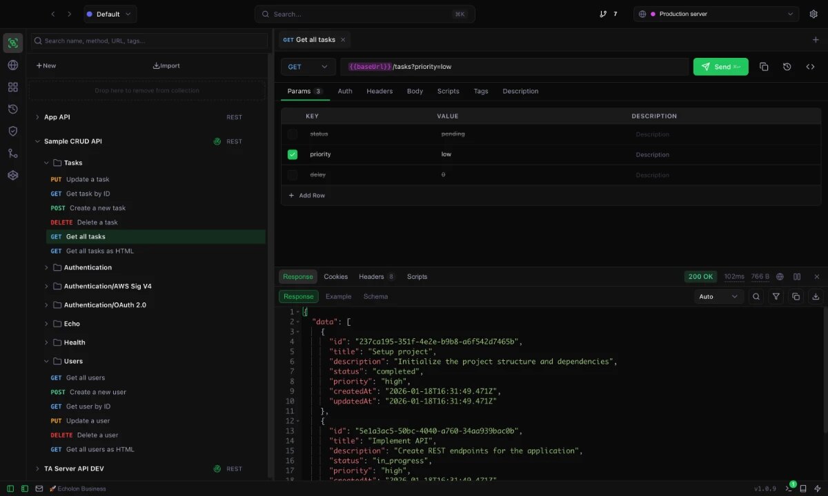 Echolon API 请求编辑器界面
