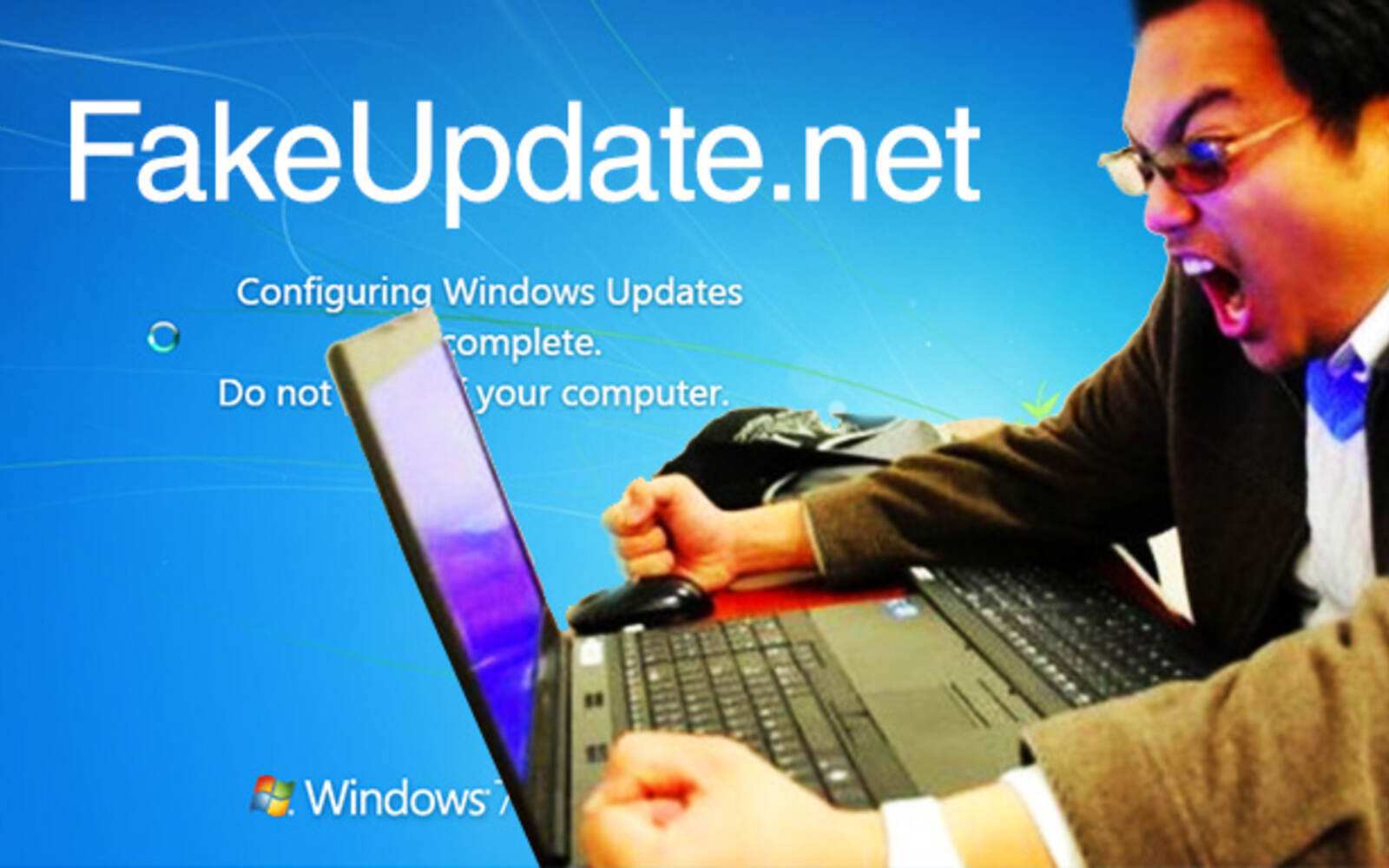 「FakeUpdate.net」一键打开假系统更新界面：适合全屏恶作剧和演示的网页小工具