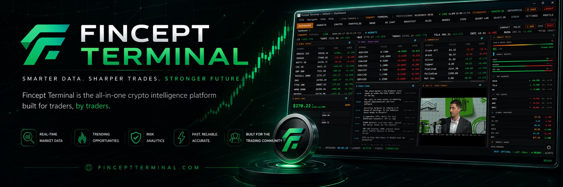 「Fincept Terminal」开源金融终端：多资产分析、AI Agents 和 100+ 数据连接器
