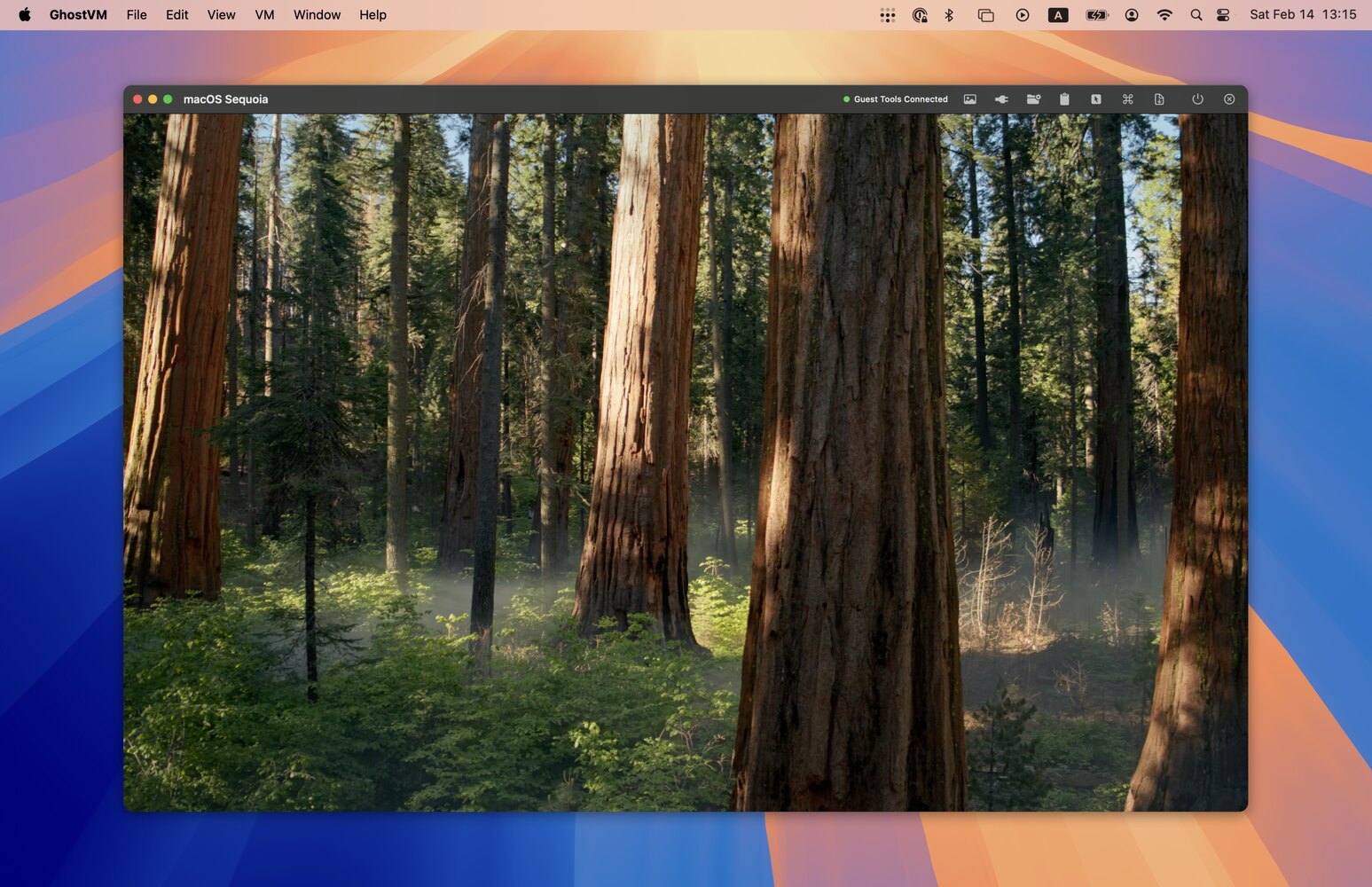 GhostVM 运行 macOS 虚拟机窗口