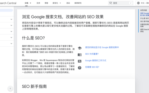 「Google 搜索中心文档」官方中文 SEO 指南：抓取、索引、结构化数据和 Search Console 一站看