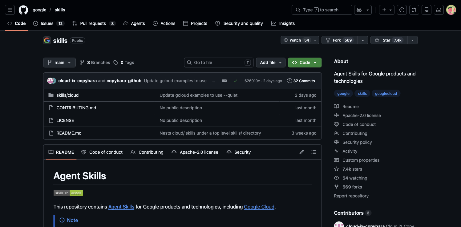 google skills GitHub 仓库