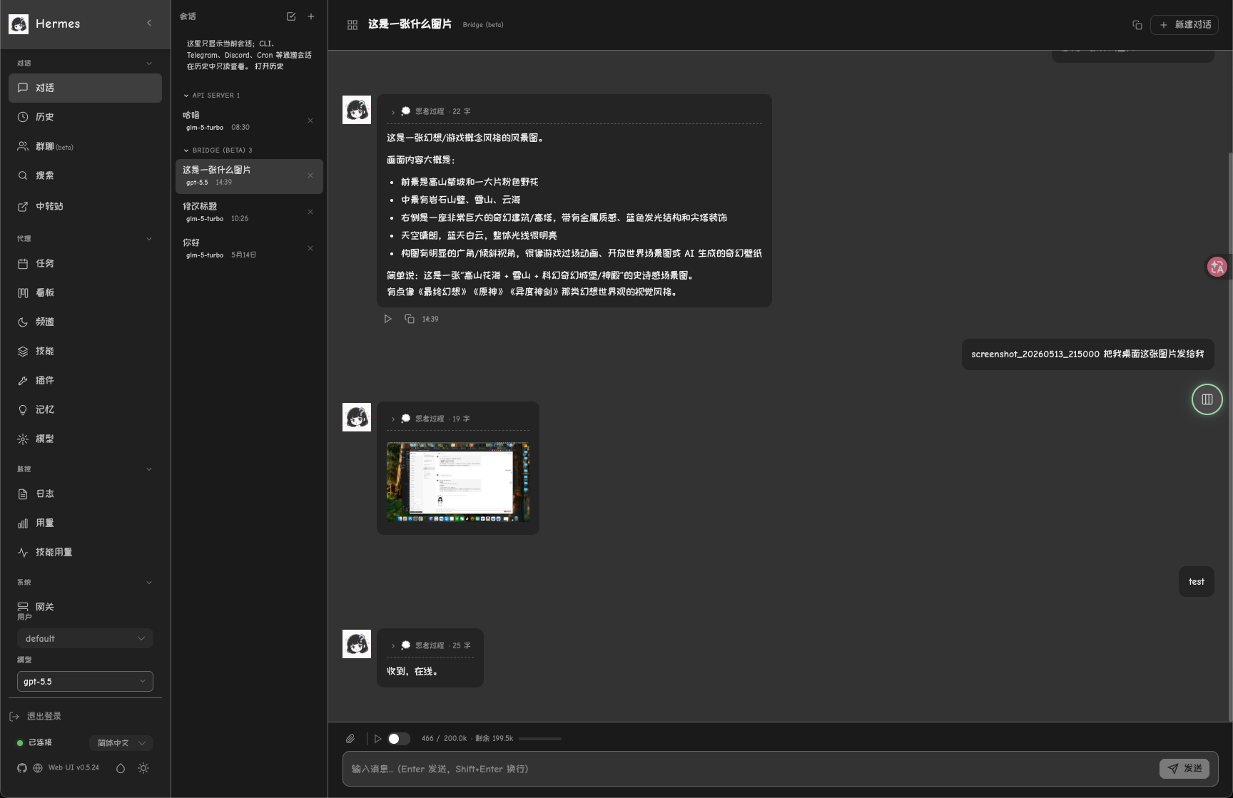 Hermes Web UI 产品界面截图