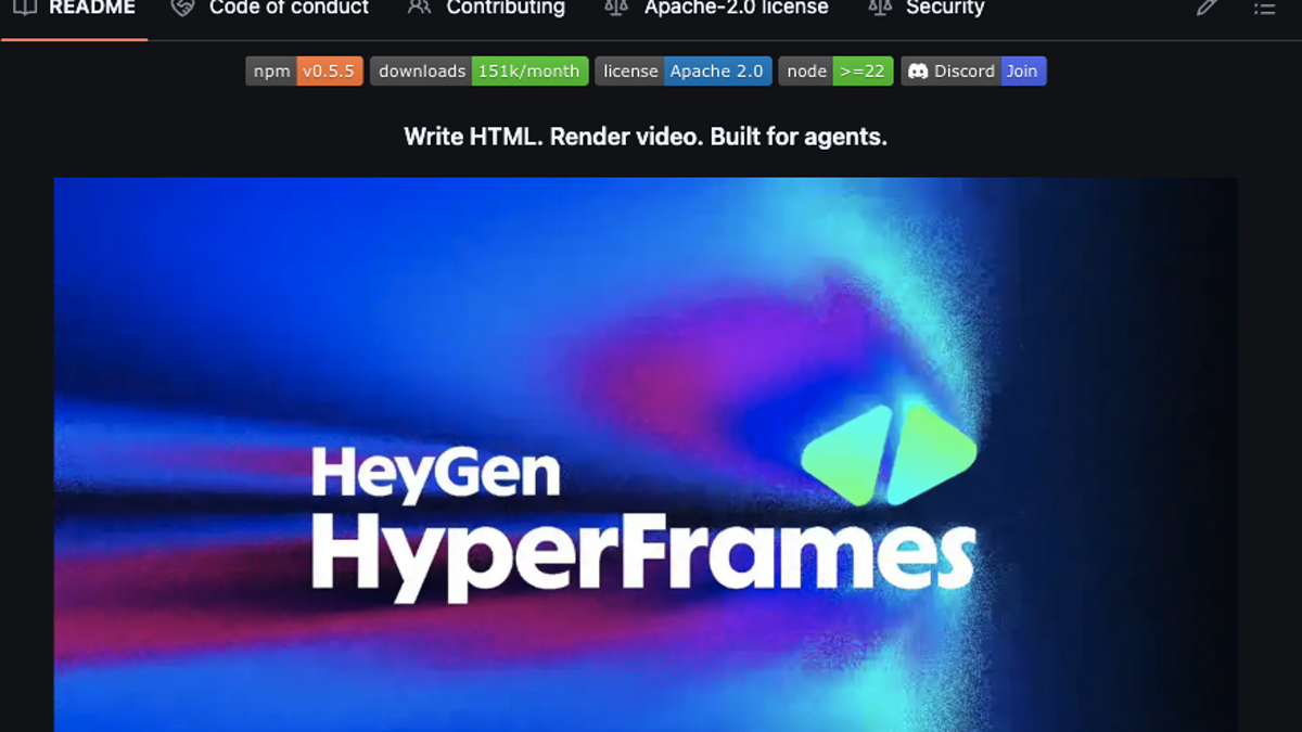 「HyperFrames」用 HTML 写视频：面向 AI Agent 的开源视频渲染框架
