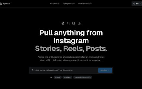 「IGPorter」免登录下载 Instagram Stories、Reels、图片和头像