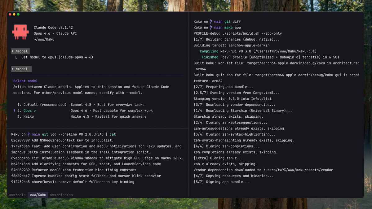 「Kaku」为 AI Coding 打磨的 macOS 终端：快、开箱即用，还兼容 WezTerm 配置