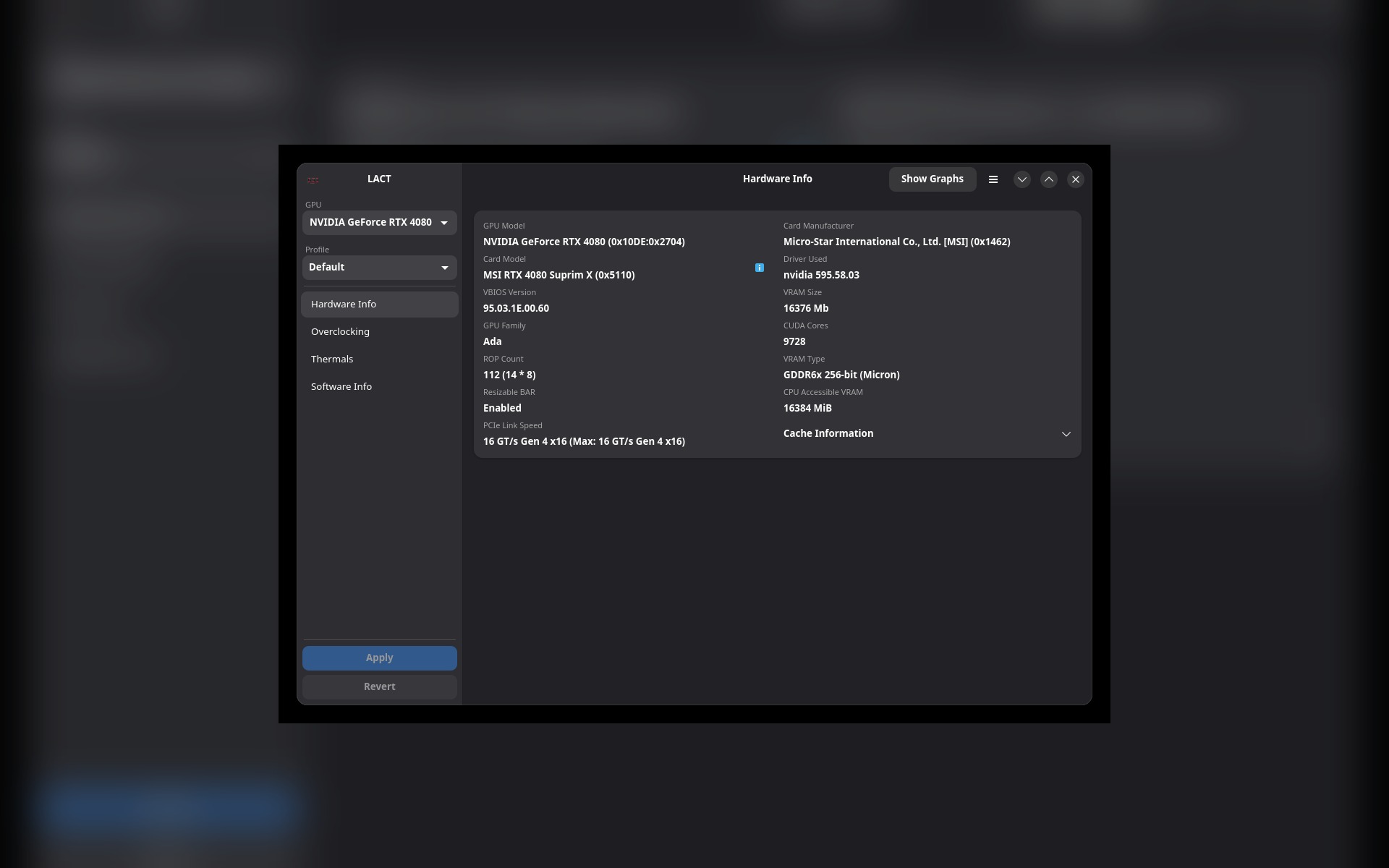 「LACT」Linux GPU 控制与监控工具：风扇曲线、功耗、超频和 Nvidia VF 曲线