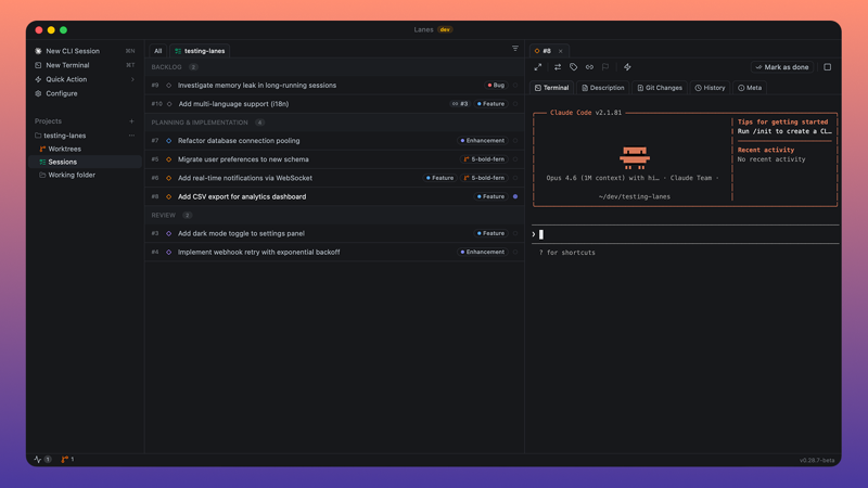 Lanes Dashboard