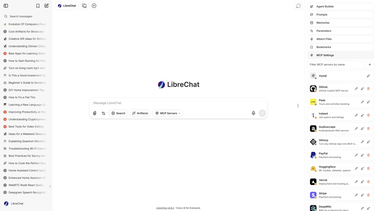 LibreChat 的 AI 聊天界面