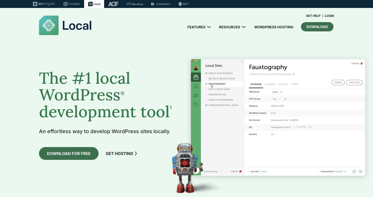 Local WordPress 本地开发工具界面