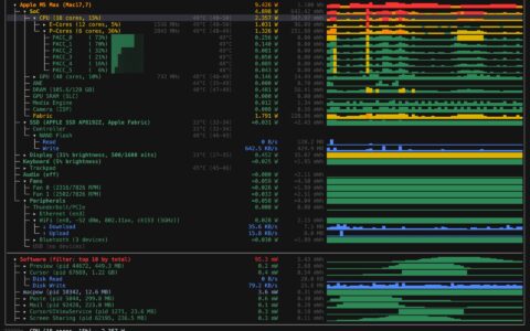 「macpow」Apple Silicon 实时功耗树：在终端里看 CPU、GPU、电池和进程能耗