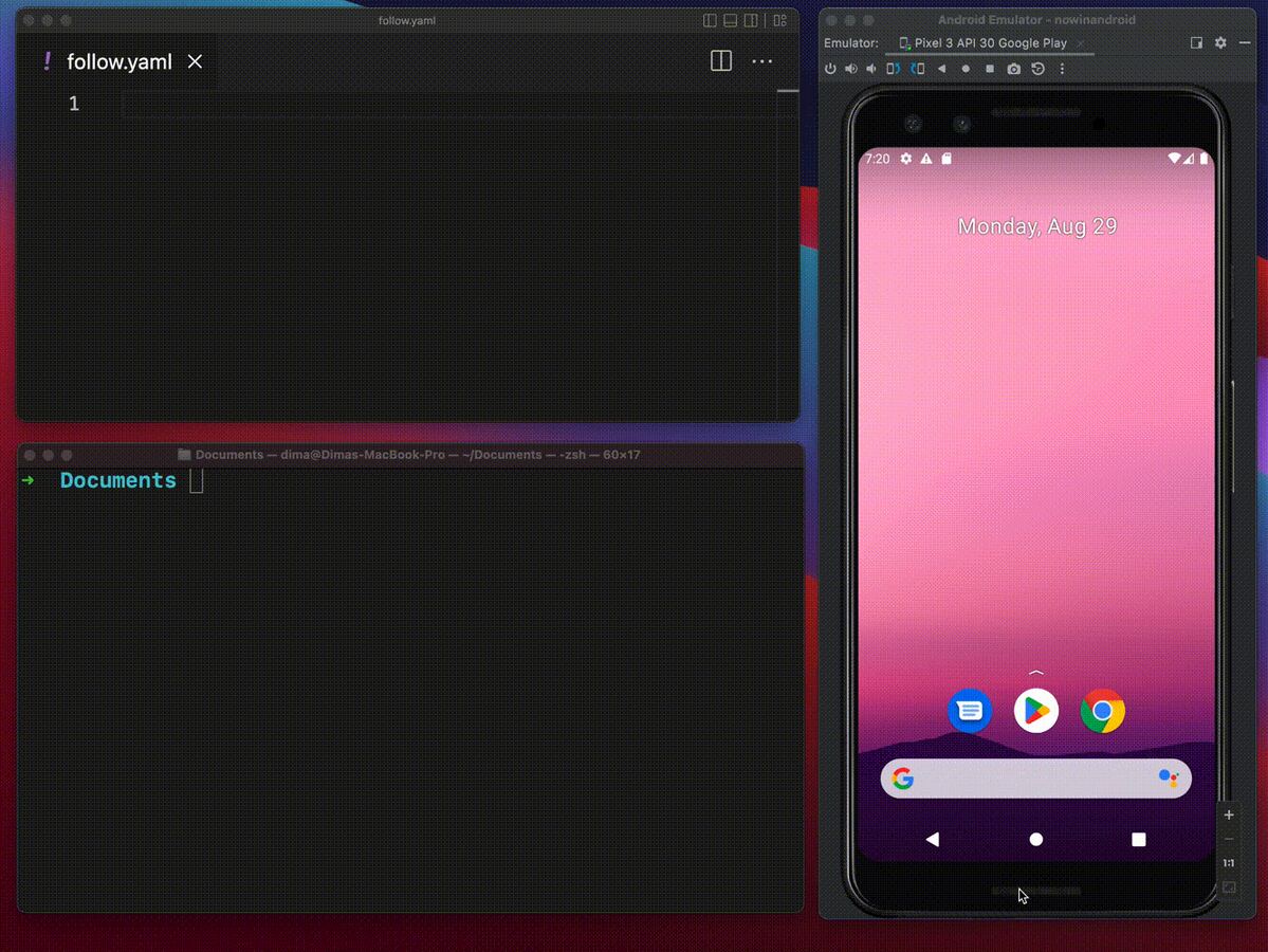 Maestro YAML flow 与 Android 模拟器演示