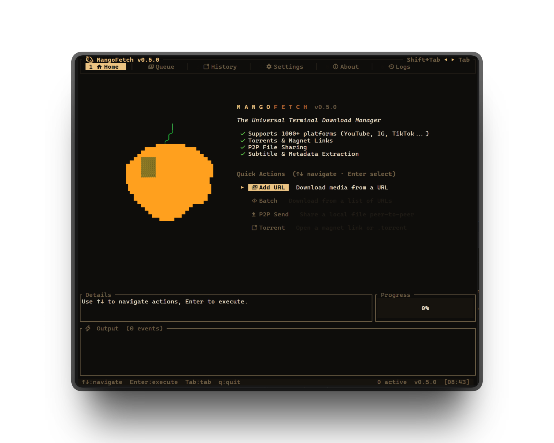 「MangoFetch」纯 Rust 下载引擎和 TUI/CLI：支持 1000+ 平台、yt-dlp、ffmpeg 和批量队列
