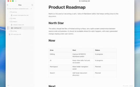 「Markra」本地优先的 AI Markdown 编辑器：所见即所得、开源免费、多模型可选