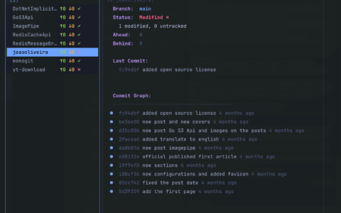 「monogit」终端里的多仓库 Git 仪表盘：一屏看分支、超前落后和脏状态