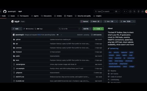 「MyIP」开源 IP 工具箱：查 IP、DNS 泄漏、WebRTC、测速、MTR 和 Whois