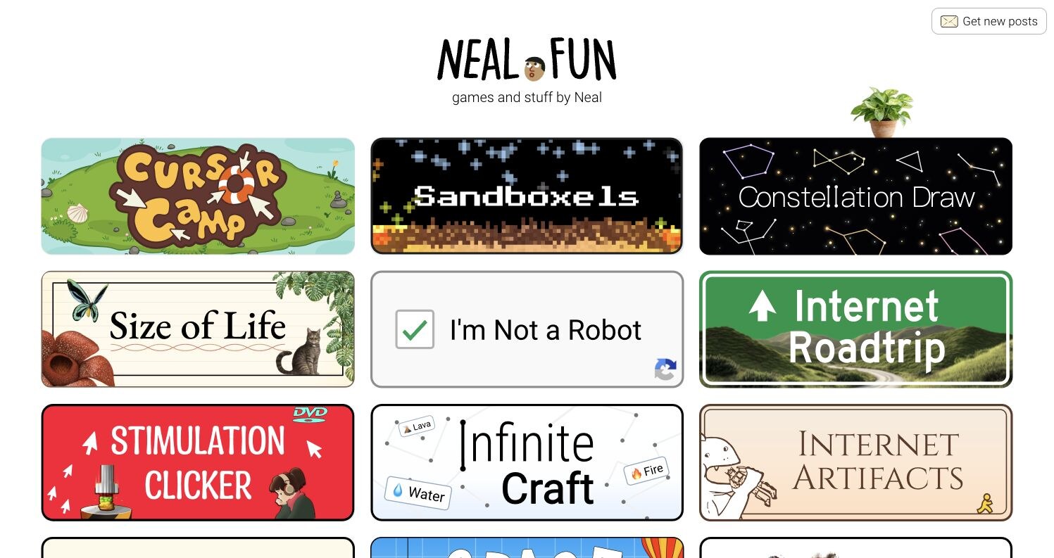 Neal.fun 首页互动项目网格
