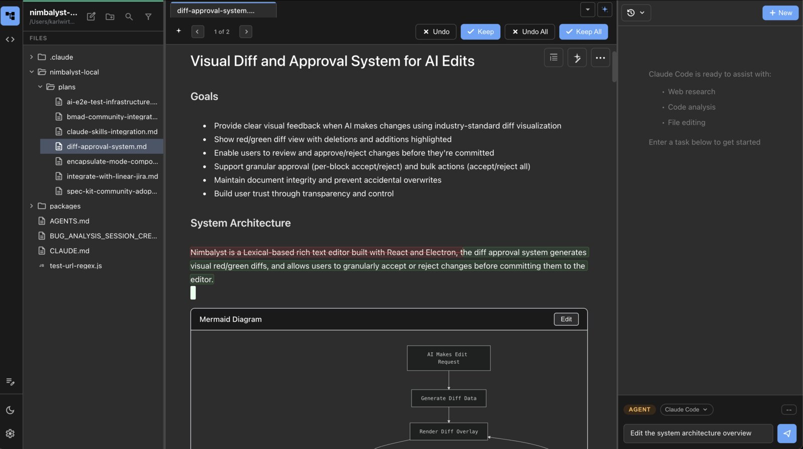 Nimbalyst 的可视化 AI 编程工作台