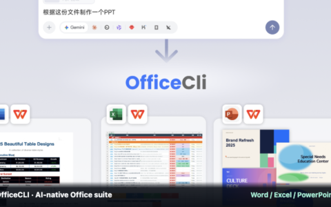 「OfficeCLI」给 AI Agent 用的 Office 命令行套件：读写 Word、Excel、PPT 不用装 Office
