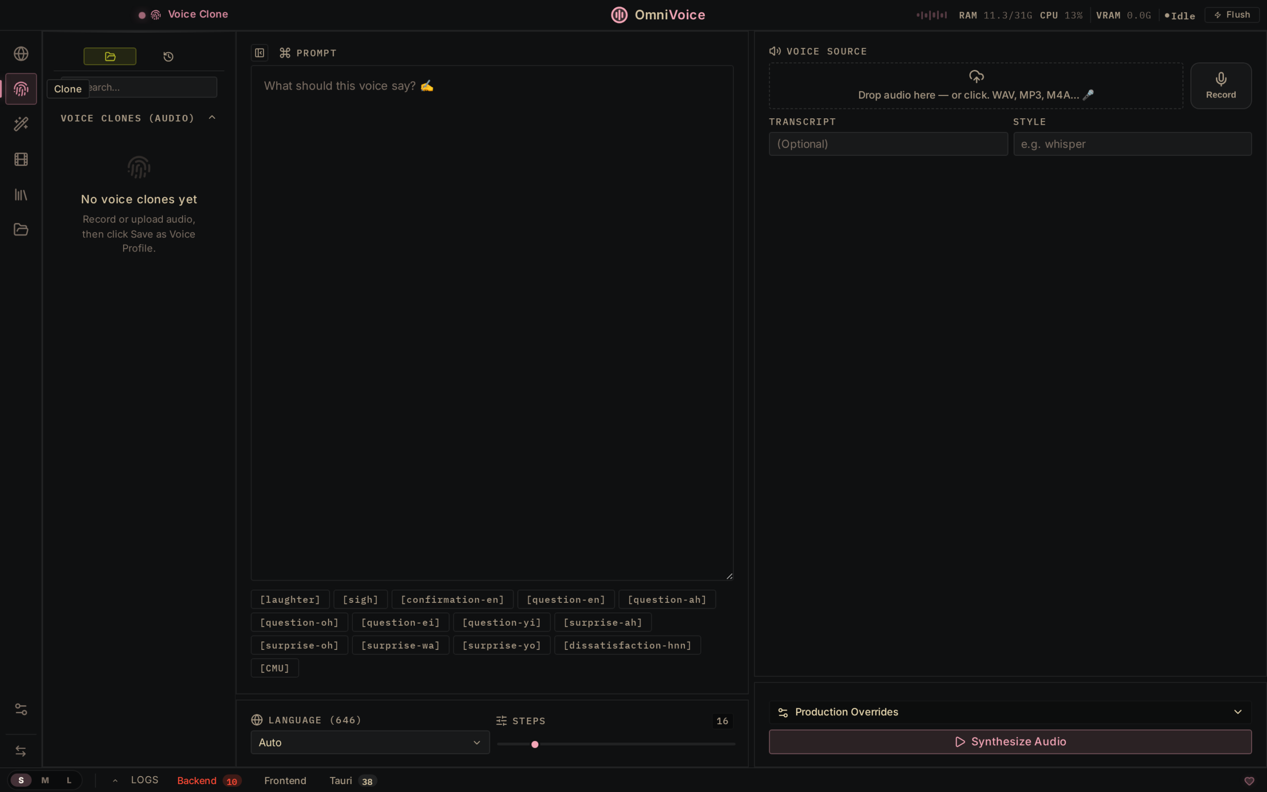 「OmniVoice Studio」开源 ElevenLabs 替代方案：本地语音克隆、语音设计、视频配音和实时听写