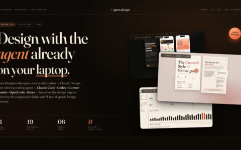 「Open Design」开源版 Claude Design：把本地 coding agent 变成设计引擎