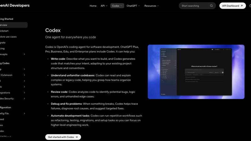 「OpenAI Codex」官方开发者入口：一个覆盖 App、IDE、CLI、Web 的编程代理