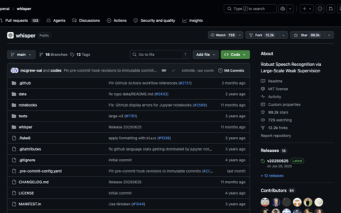 「Whisper」OpenAI 开源语音识别模型：多语言转写、翻译和语言识别一站完成