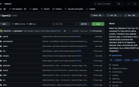 「OpenCLI」把网站、浏览器会话和本地工具变成 AI 可调用的 CLI