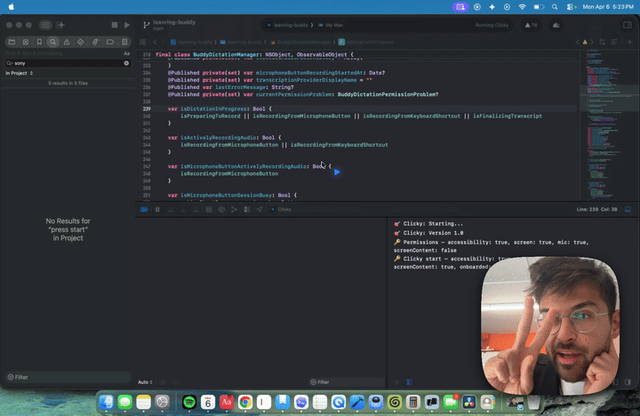 OpenClicky macOS 演示画面