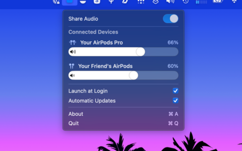 「PairPods」让 Mac 同时连接两副耳机：一键把音频分享给多个蓝牙设备