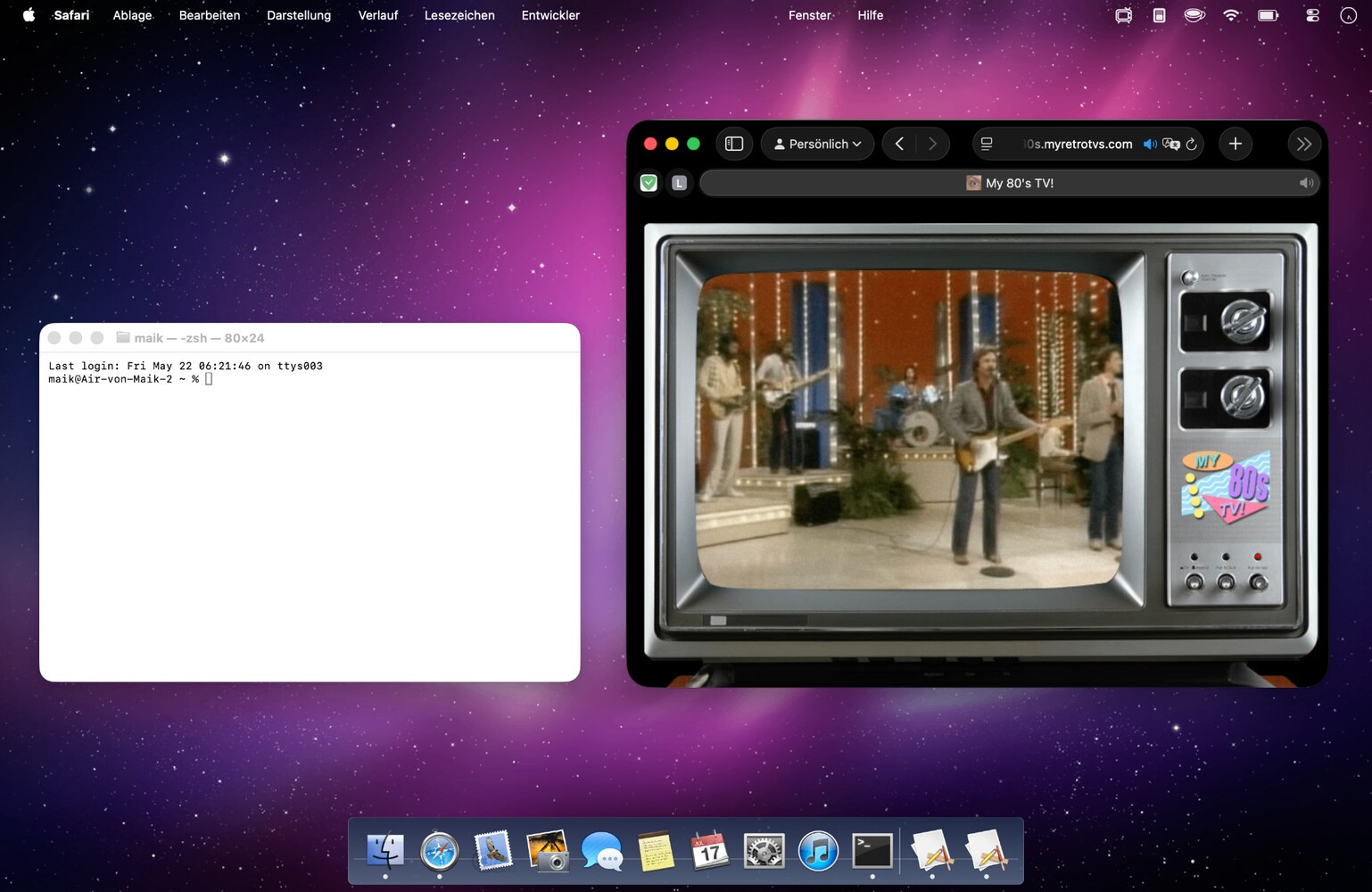 RetroMac 官方展示图：在 macOS 上叠加复古 CRT 与经典电脑风格效果
