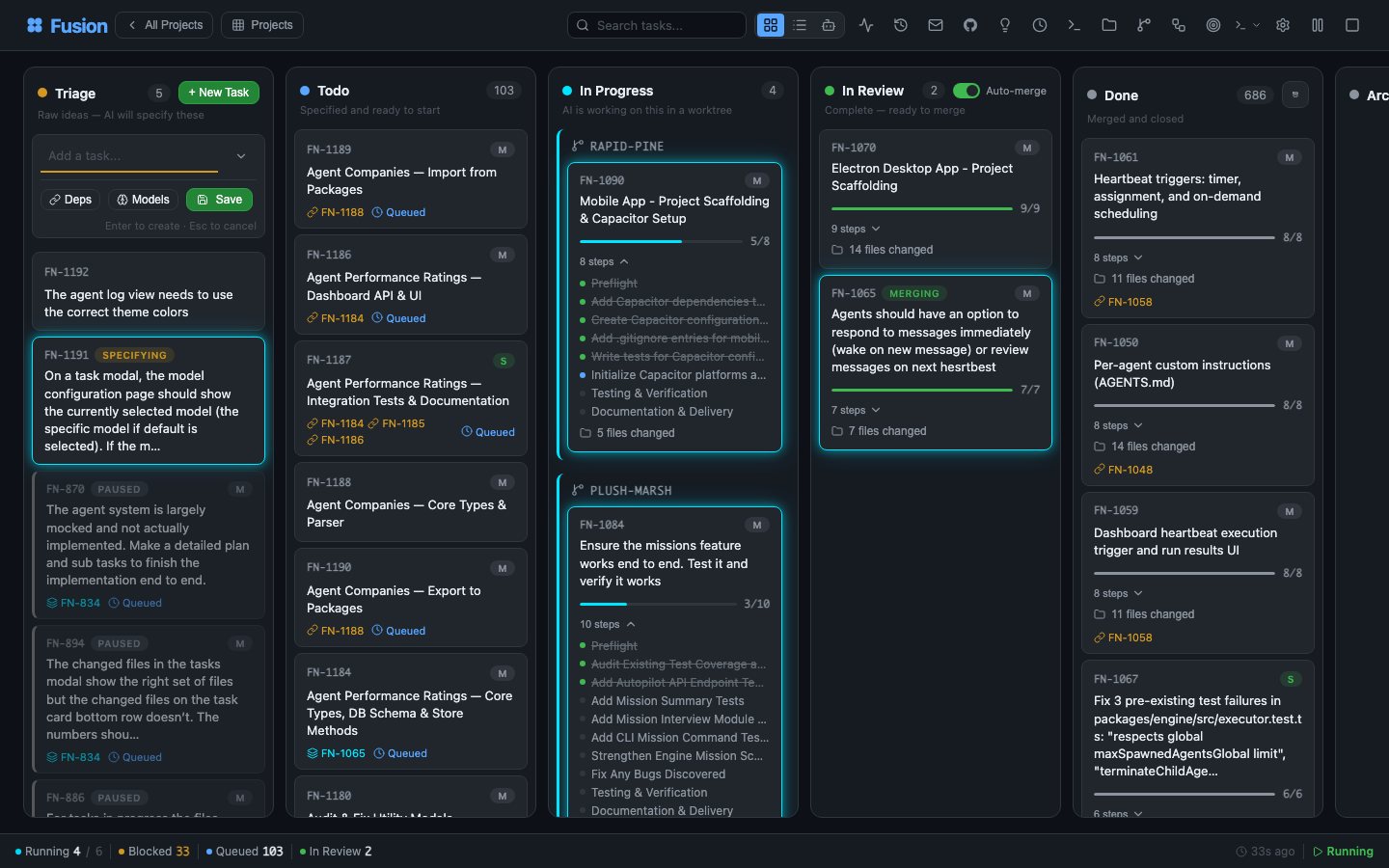 Fusion dashboard