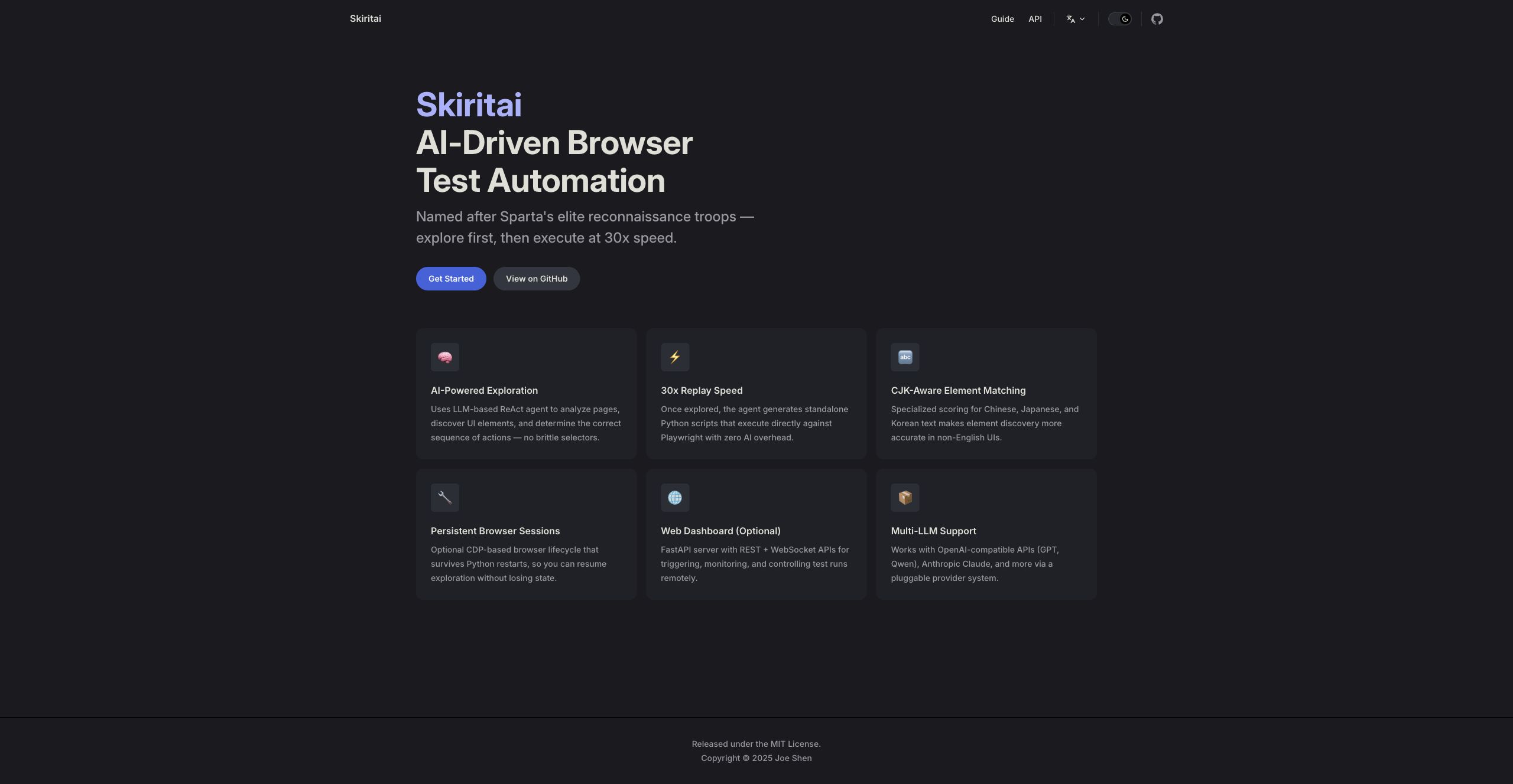 「Skiritai」AI 浏览器测试框架:先探索路径,再用 Playwright 30 倍速回放
